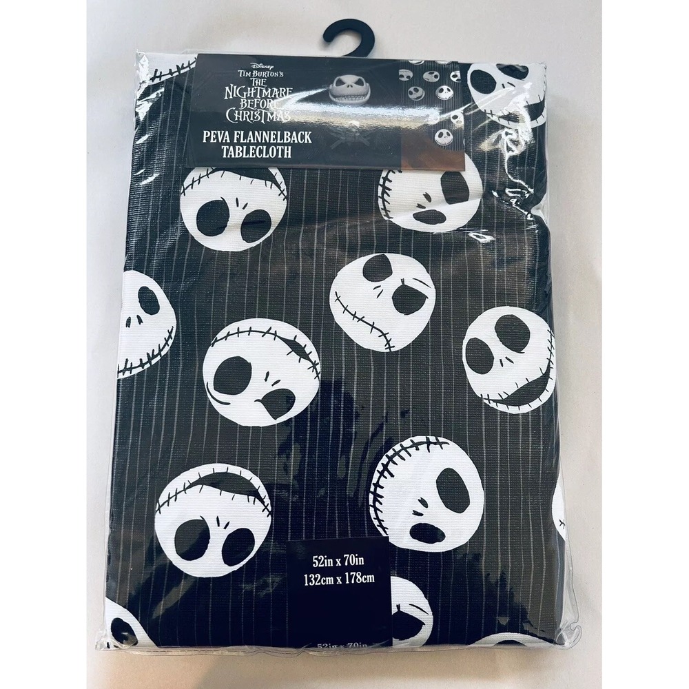 Nightmare Before Christmas PEVA Tablecloth Disney Jack Skellington 52" x 70" New